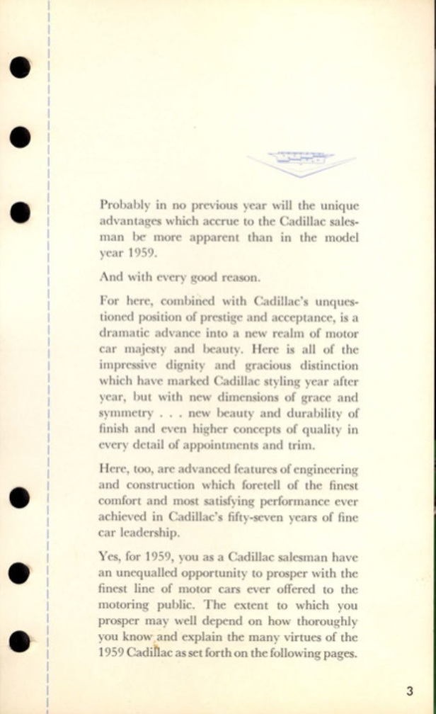 1959 Cadillac Salesmans Data Book Page 61